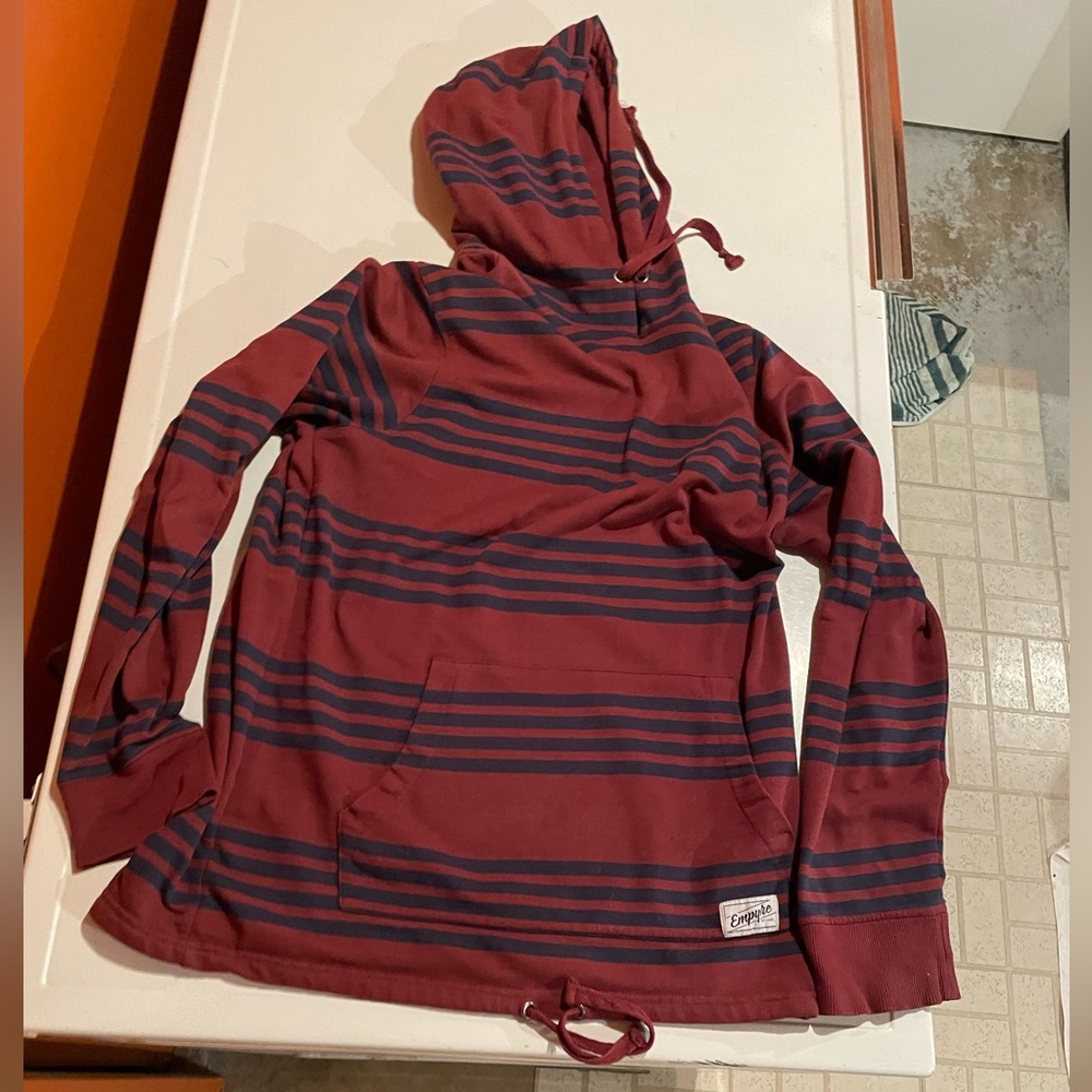 ⚡️Empyre Maroon Striped Pullover Hoodie US L ⚡️